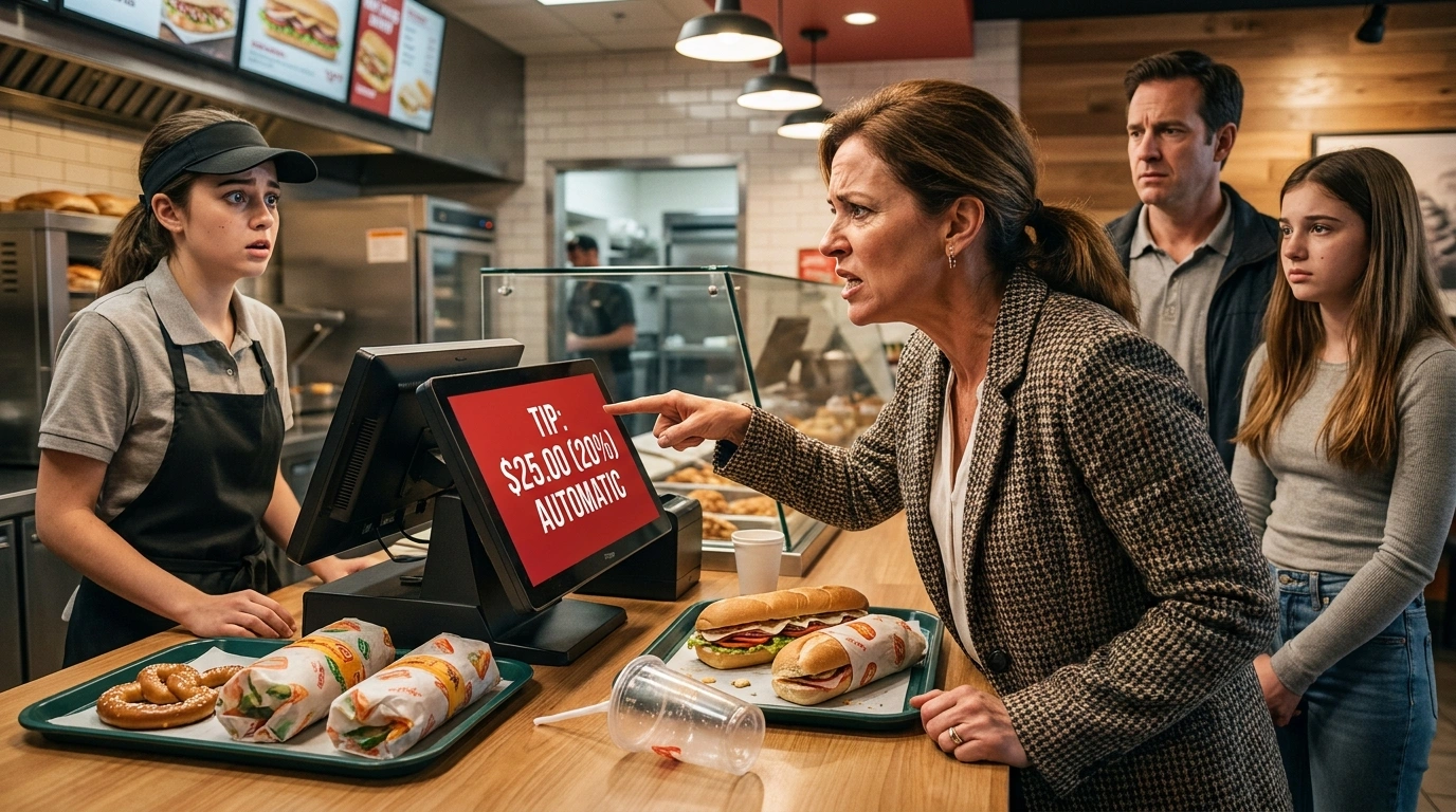 AITA for having the tip removed at Subway after they added an automatic 20% charge for counter service?
