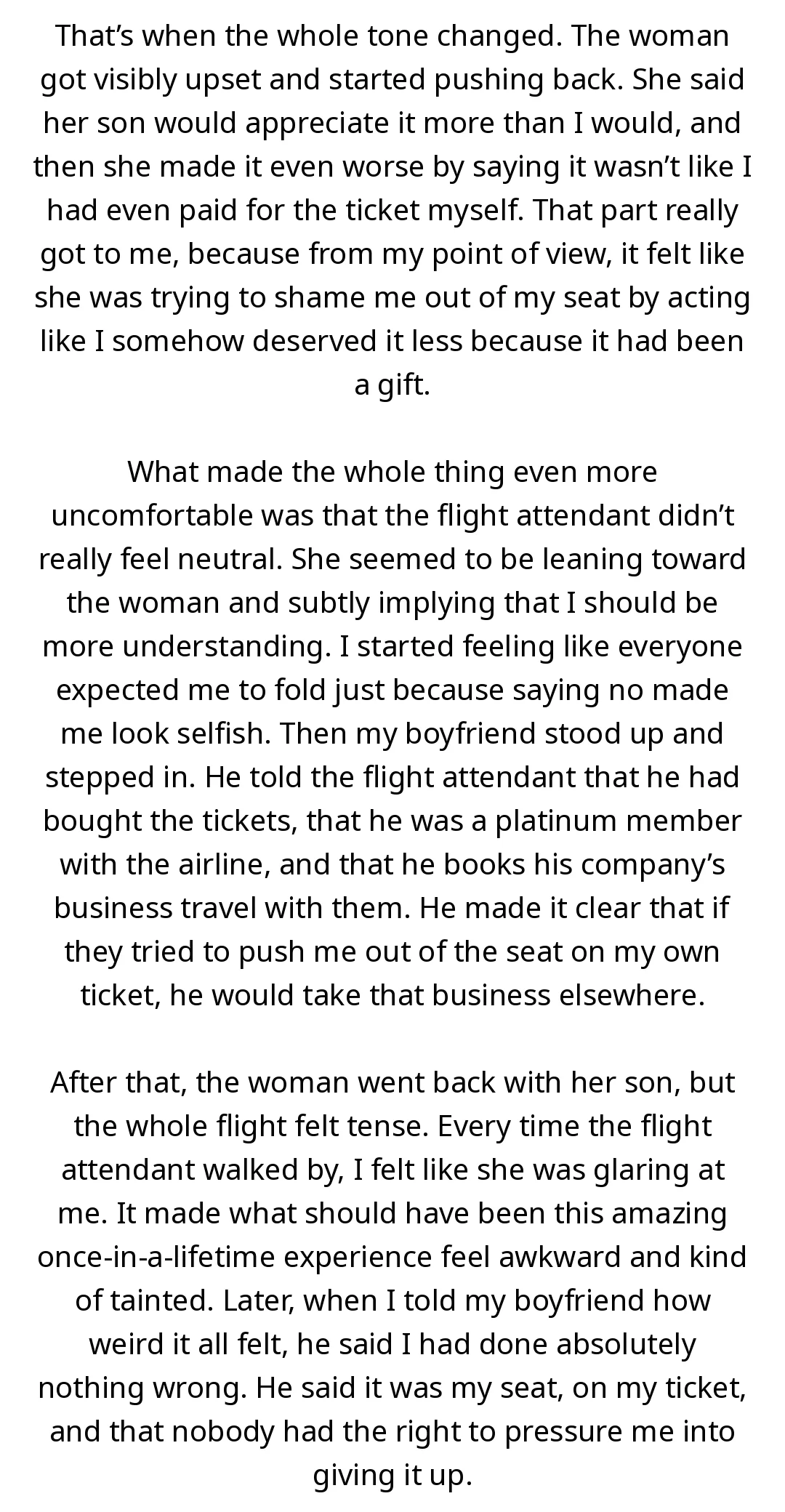 AITA for refusing to give up my first-class ticket for a kid after his mom said he deserved it more than me? slide 2